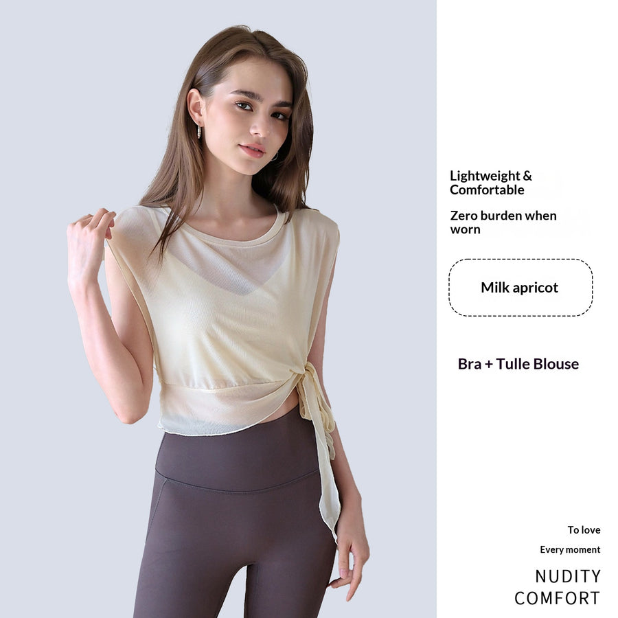 New Summer 2-Piece Yoga Outfit with Built-in Bra Pads