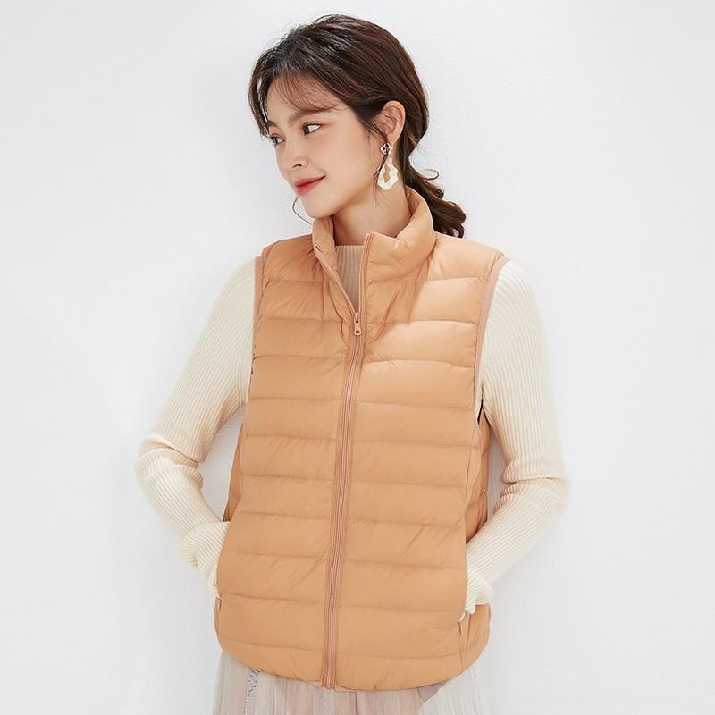 Stand-Collar Sleeveless Lightweight Down Vest for All Seasons