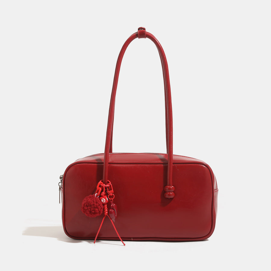 Womens Sophisticated Red Large-capacity Shoulder Bag