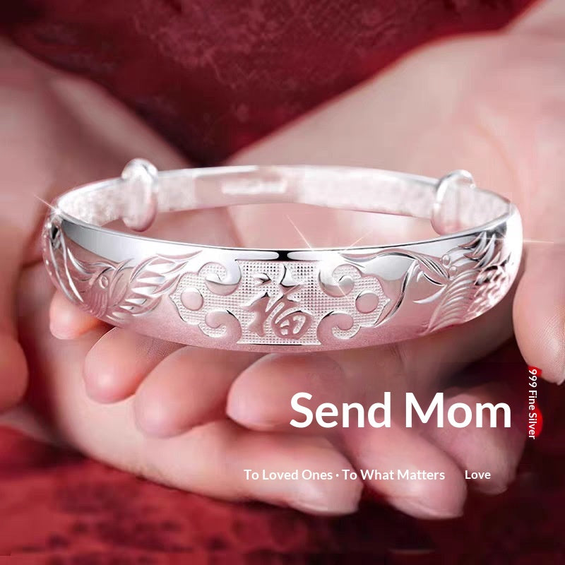 S999 Sterling Silver Women's Bracelet - Elegant & Timeless