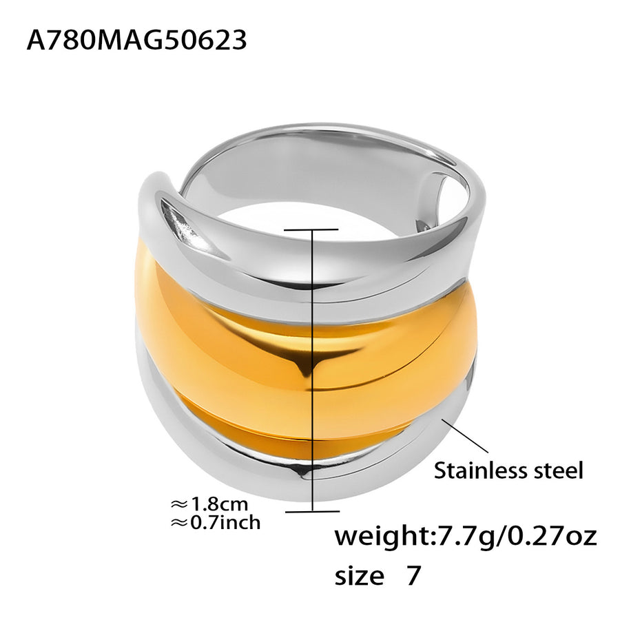Womens Exaggerated Geometric Open Ring for Stylish Elegance