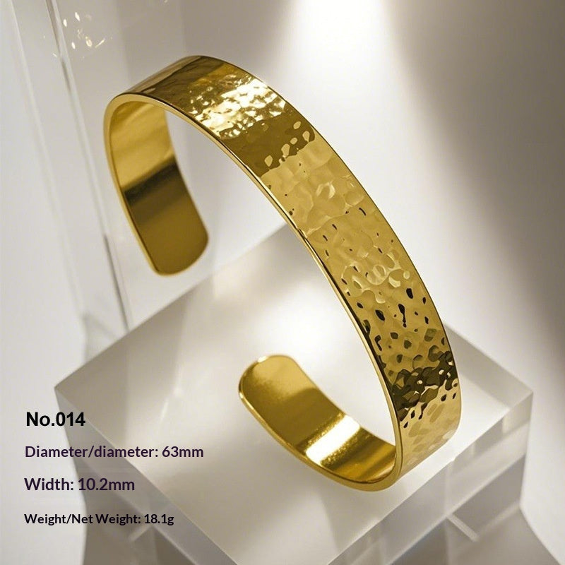 Retro Irregular Hollowed-Out Titanium Steel Bracelet