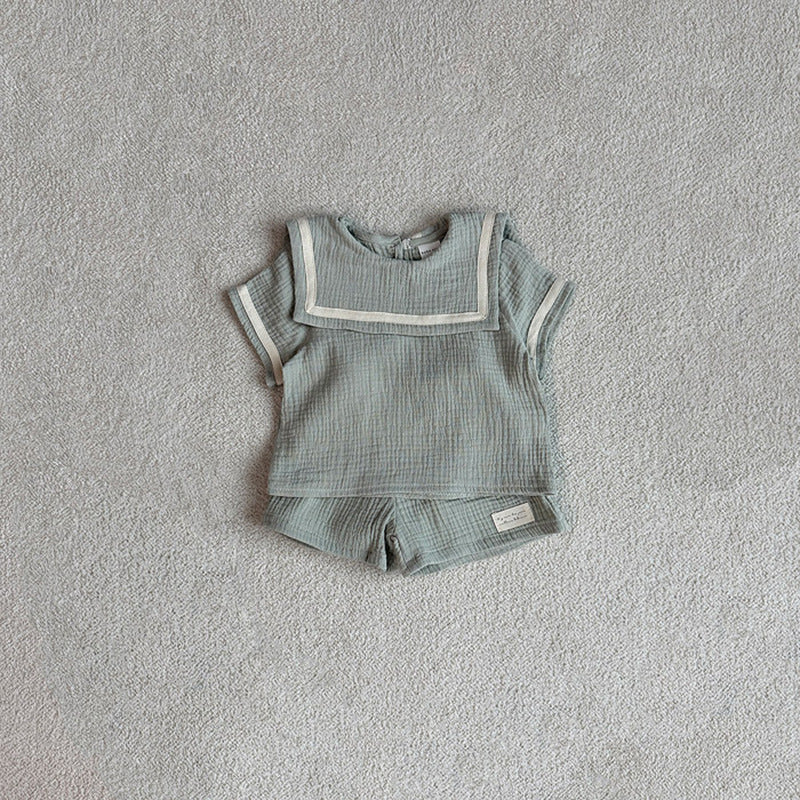 A-class Pure Cotton Gauze Split Set for Girls - Climbing Suit