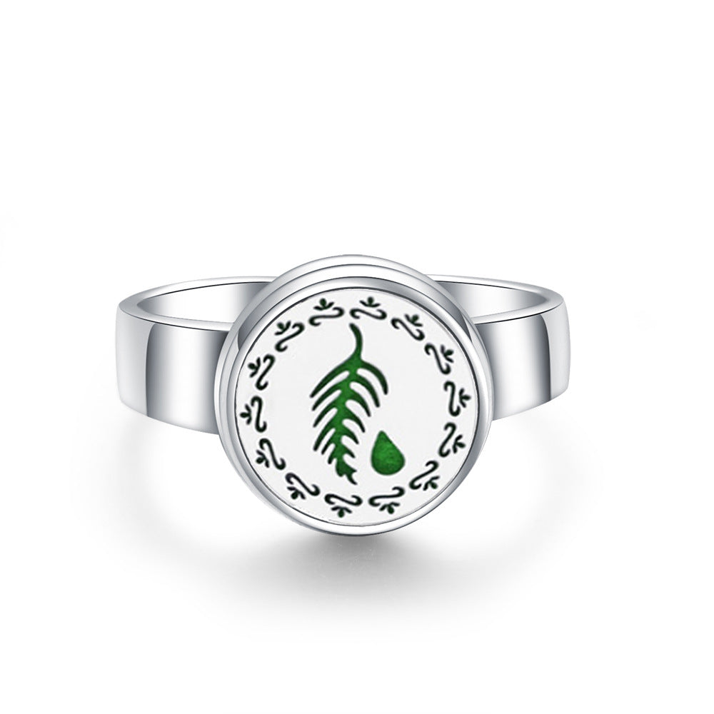 Stainless Steel Aromatherapy Locket Ring - Tree of Life Design
