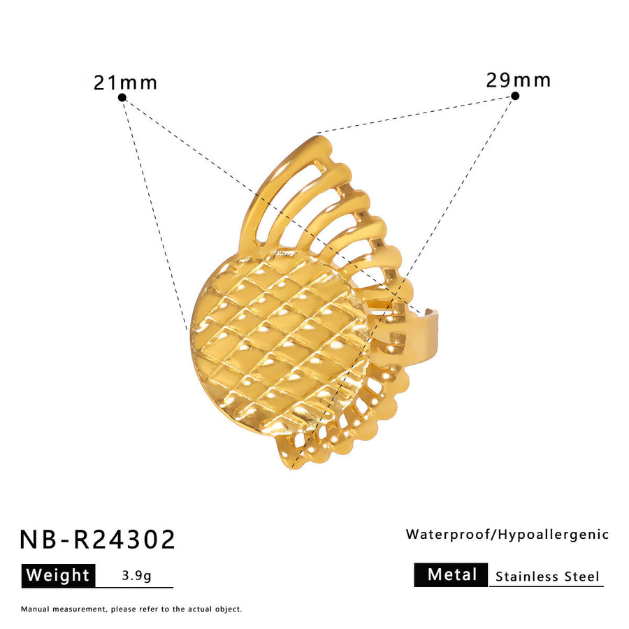 Womens Stainless Steel Geometric Line Ring - Chic and Stylish