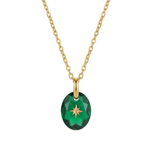 Vintage-style Natural Stone Zodiac Birthstone Pendant Necklace