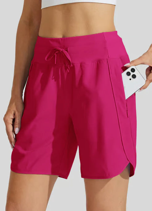 Casual Zipper Yoga Sports Shorts for Women