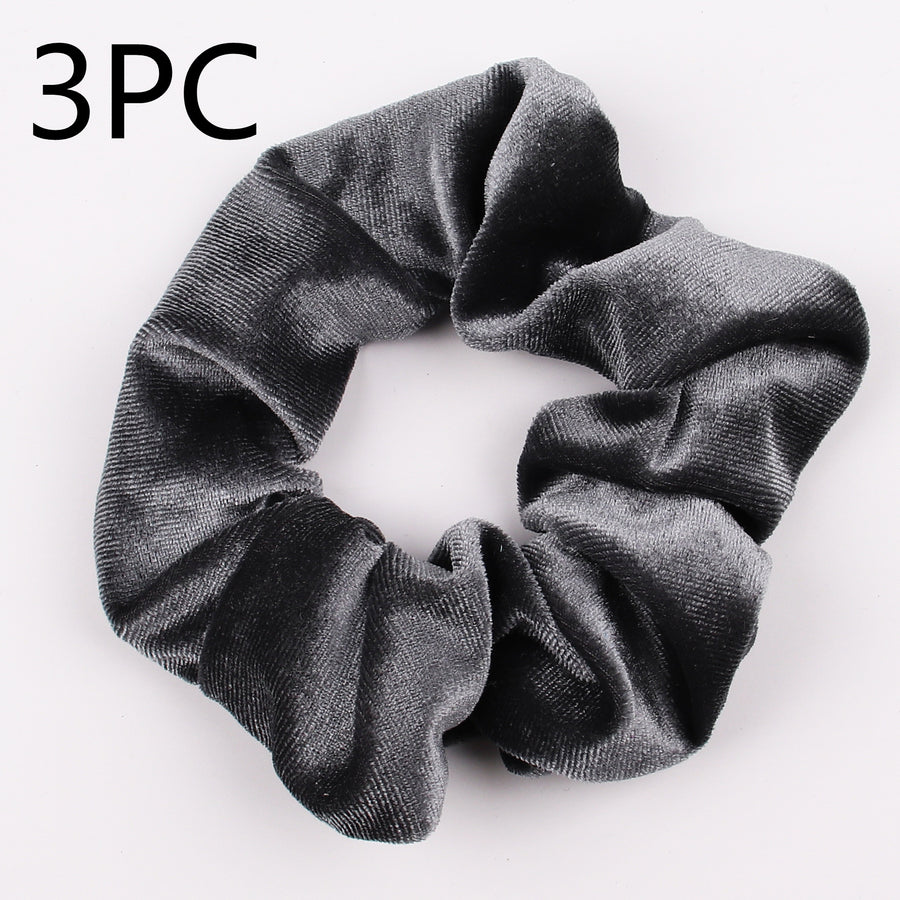 Velvet Tencel Pocket Wallet Hair Scrunchies - Retro Style