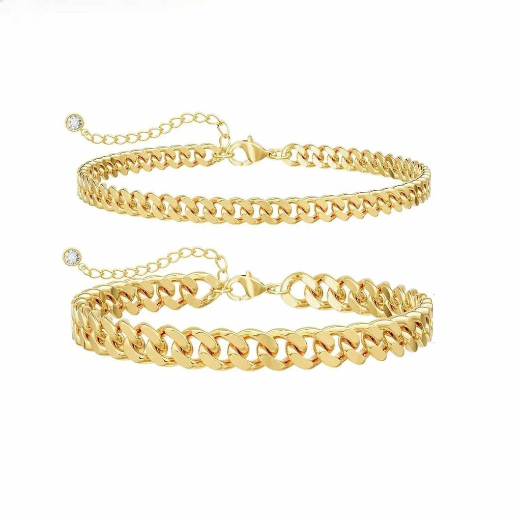 Cuban Chain Anklet - Stainless Steel Double-Layer Foot Jewelry