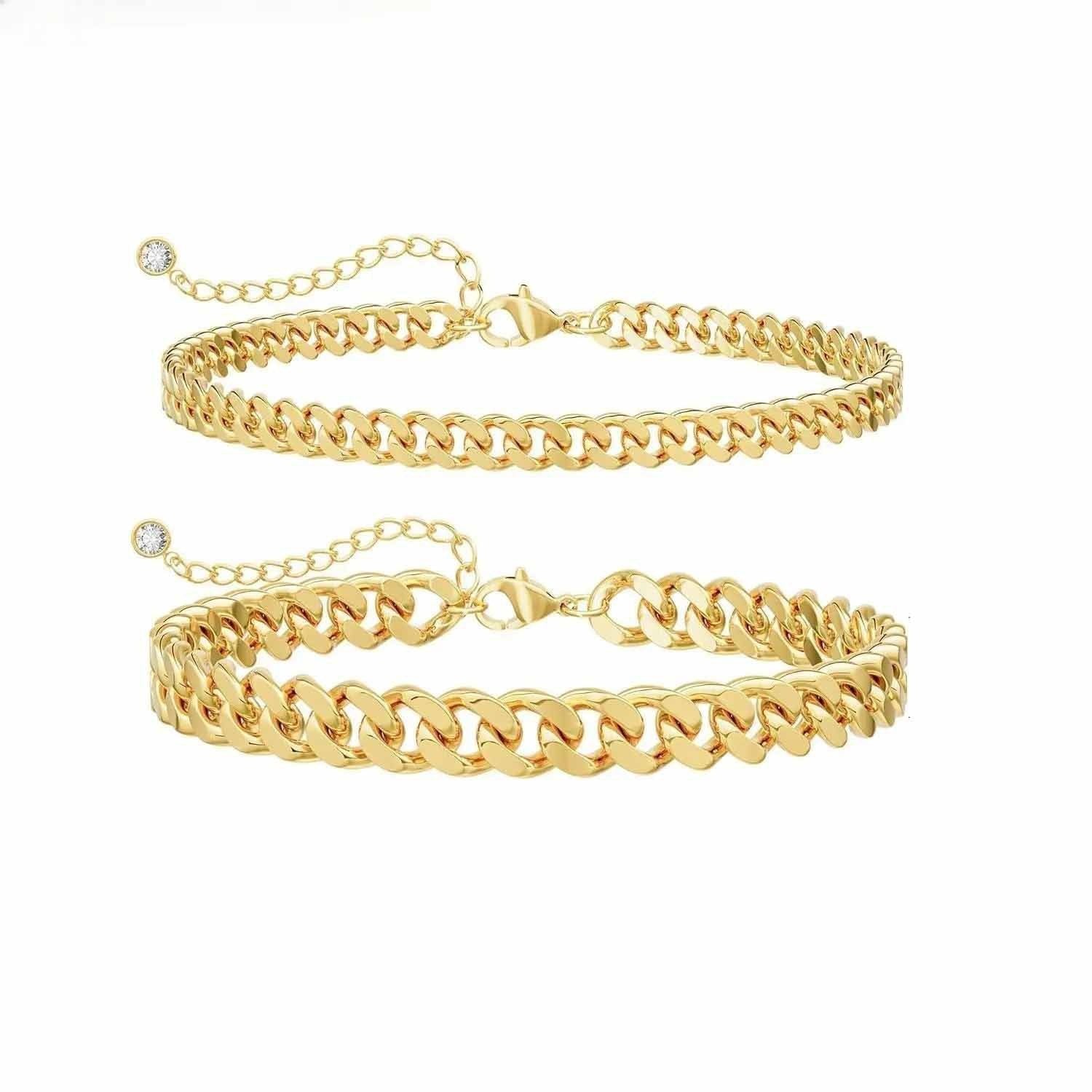 Cuban Chain Anklet - Stainless Steel Double-Layer Foot Jewelry