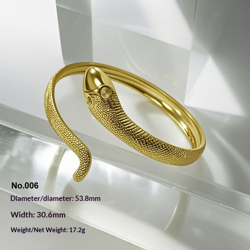 Retro Irregular Hollowed-Out Titanium Steel Bracelet