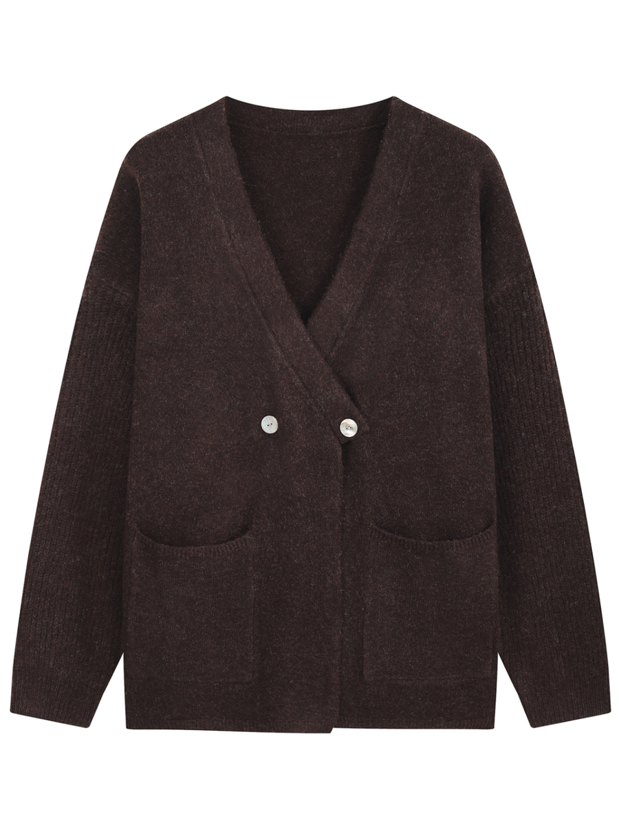 Ladies Irregular Wrap Front Trench Coat with Pockets