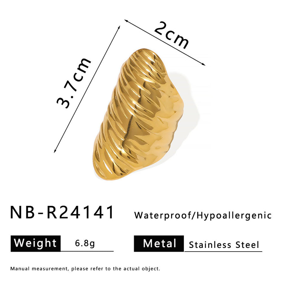 Womens Stainless Steel Geometric Line Ring - Chic and Stylish