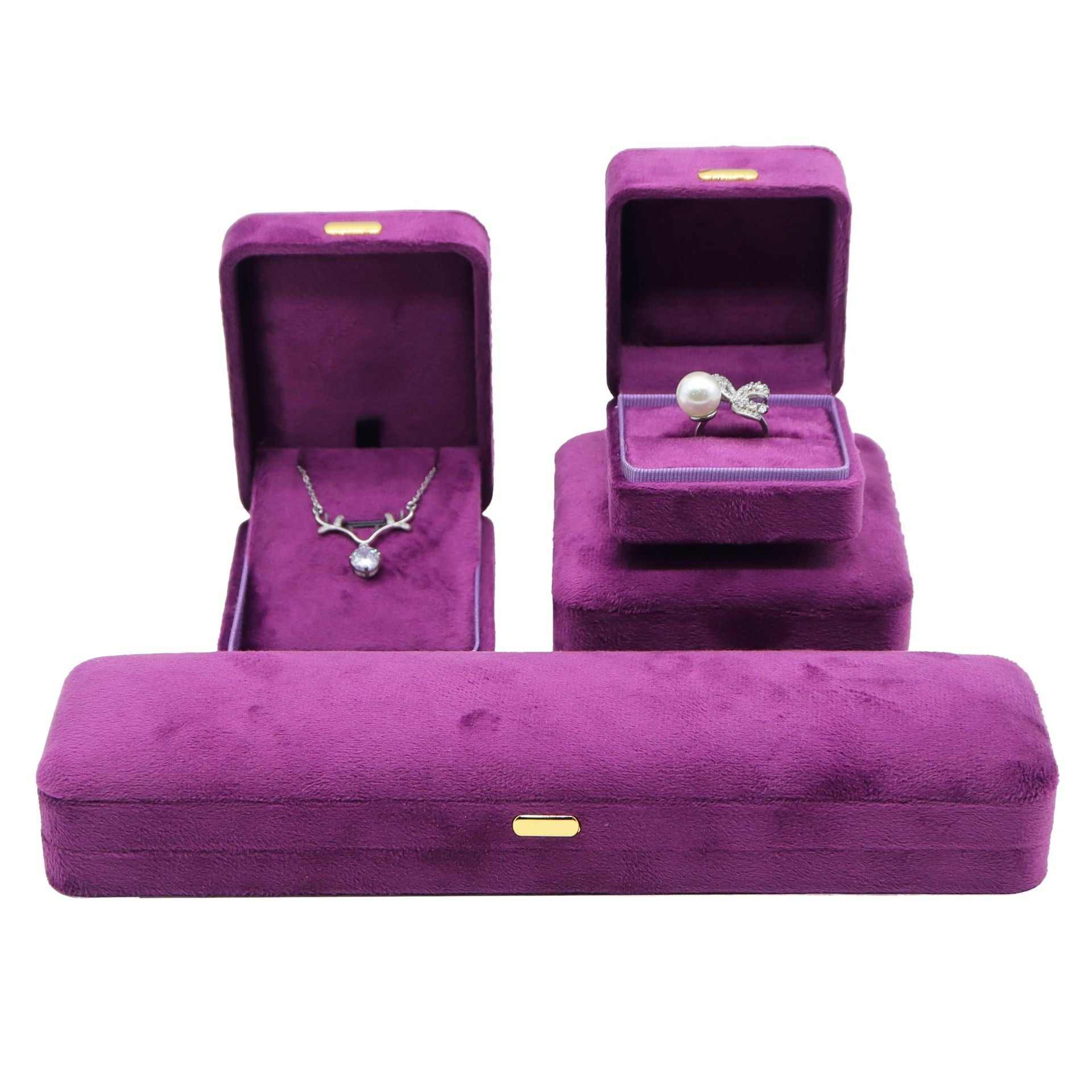 High-end Velvet Jewelry Box for Elegant Necklace Storage
