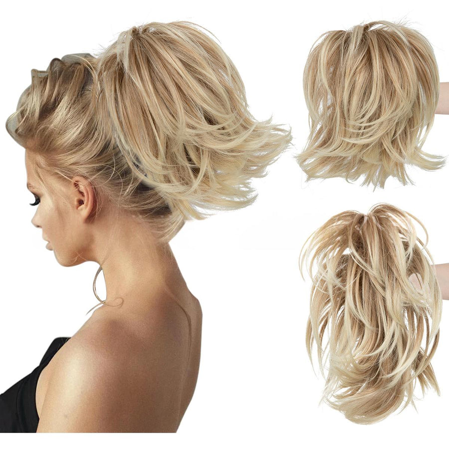 Voluminous Short Curls Clip-On Ponytail with Claw Clip
