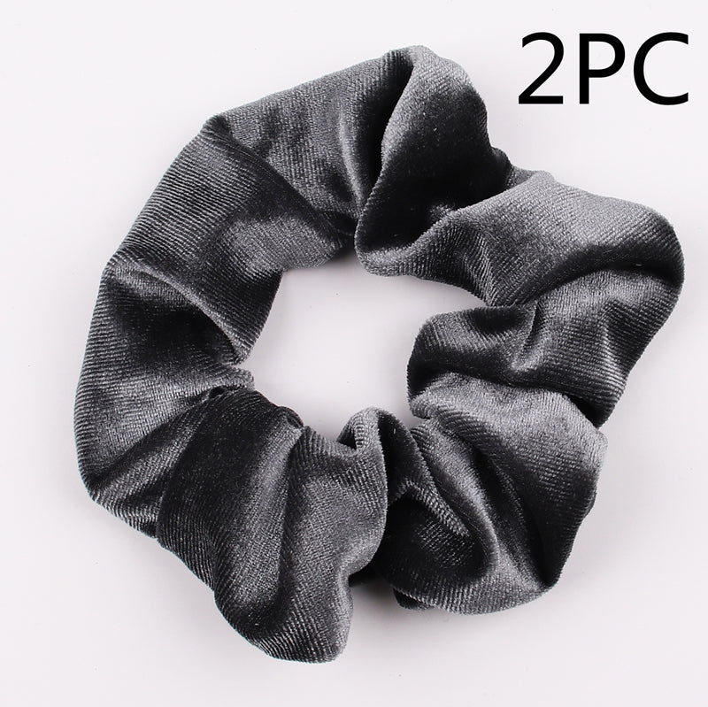 Velvet Tencel Pocket Wallet Hair Scrunchies - Retro Style