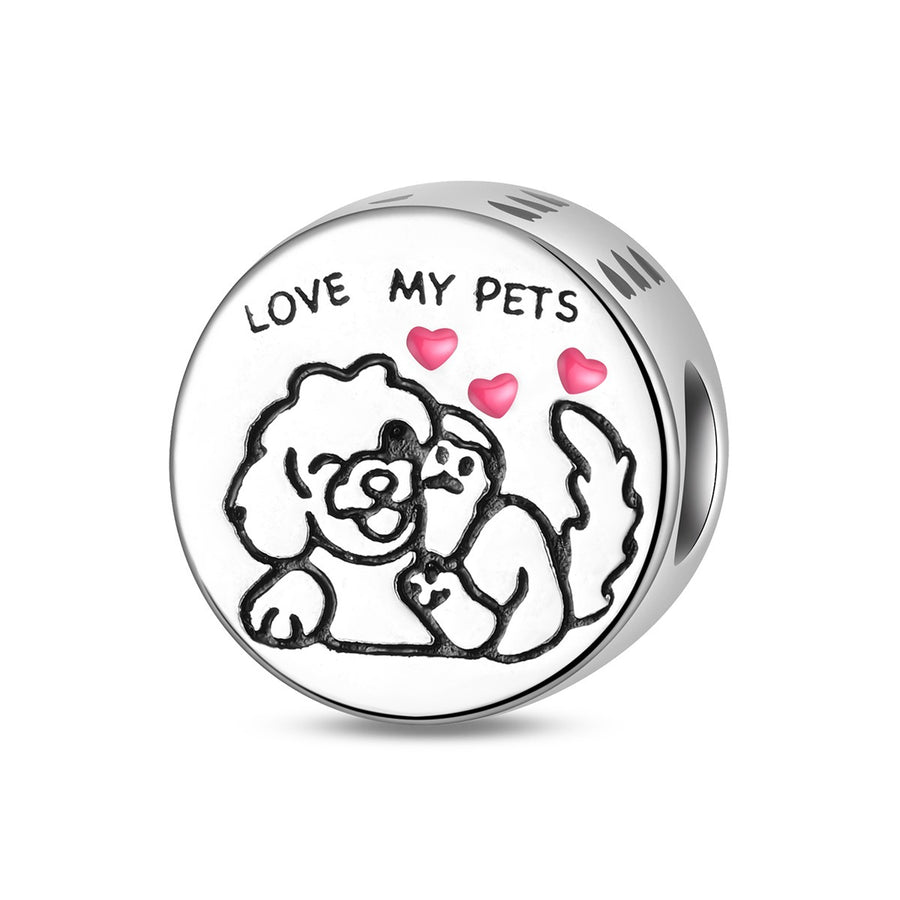 Silver-Plated Cute Pet Animal Beaded Bracelet for Women