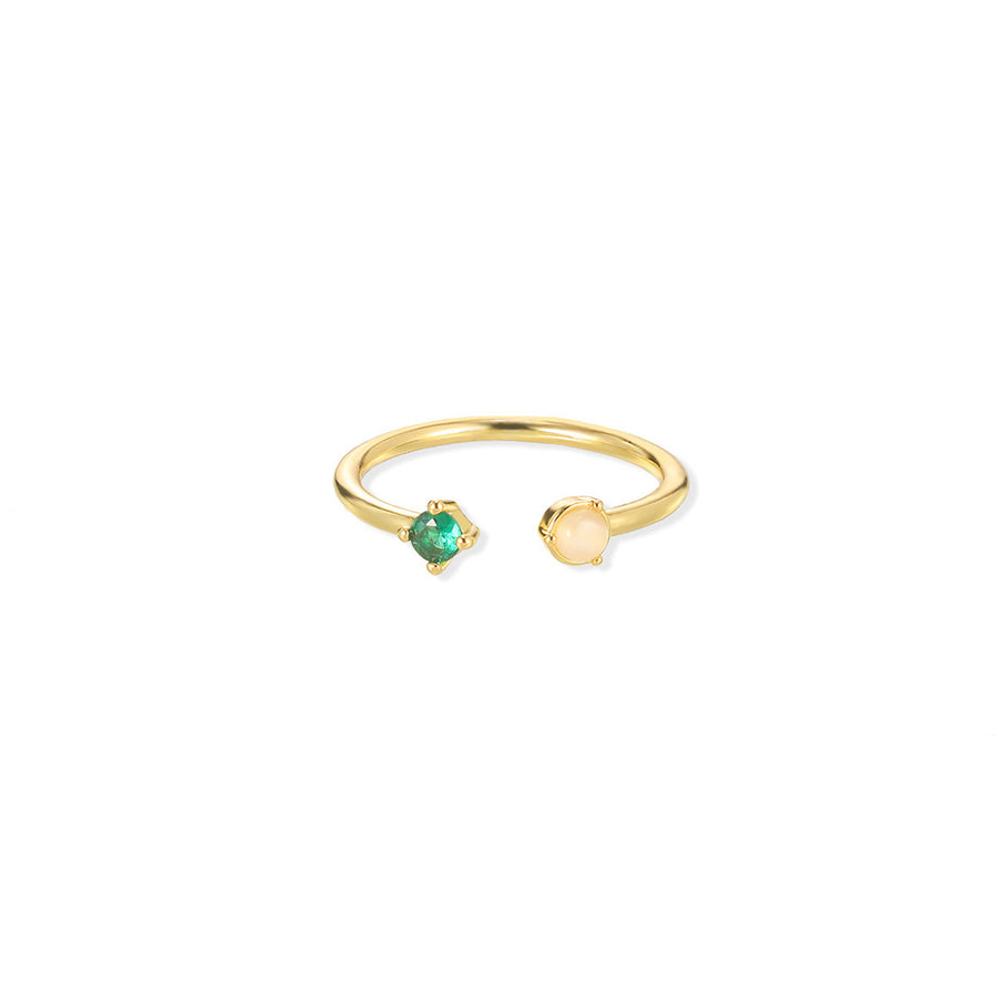 European & American Light-luxury Birthstone Peach-heart Ring