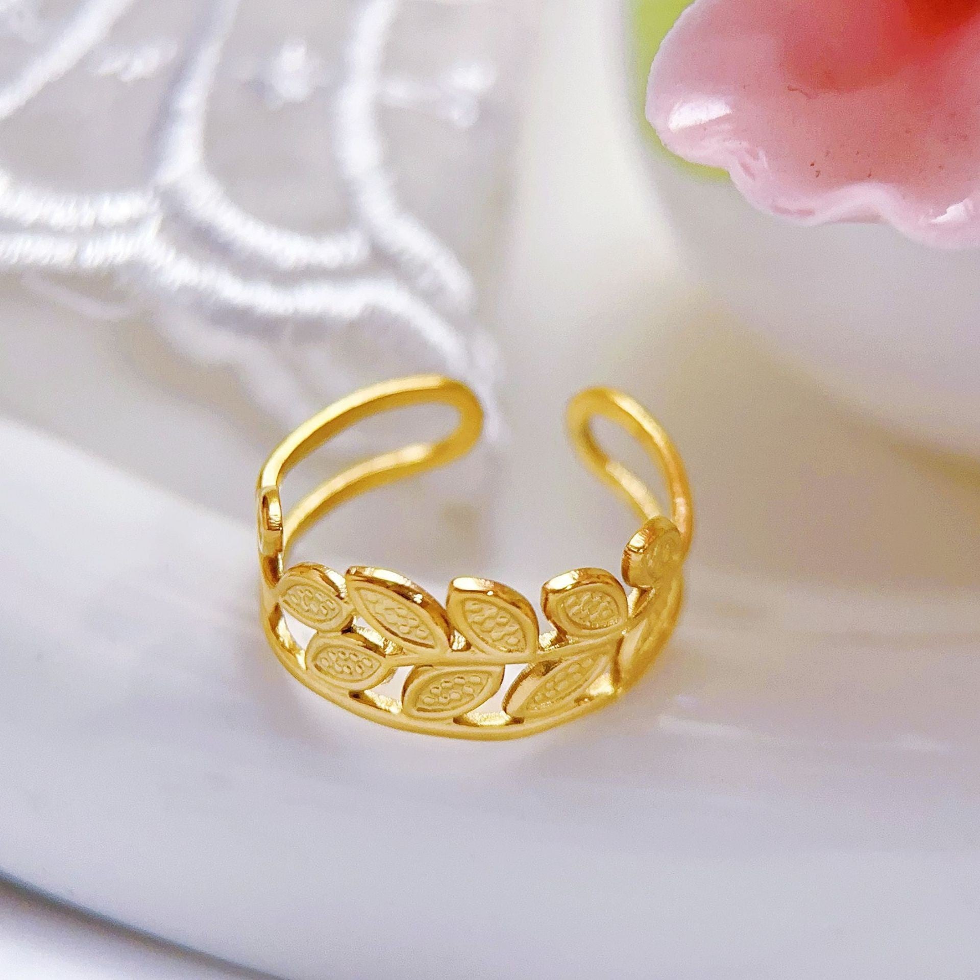 Stainless Steel Heart-shaped Ring for Women - Trendy Accessory