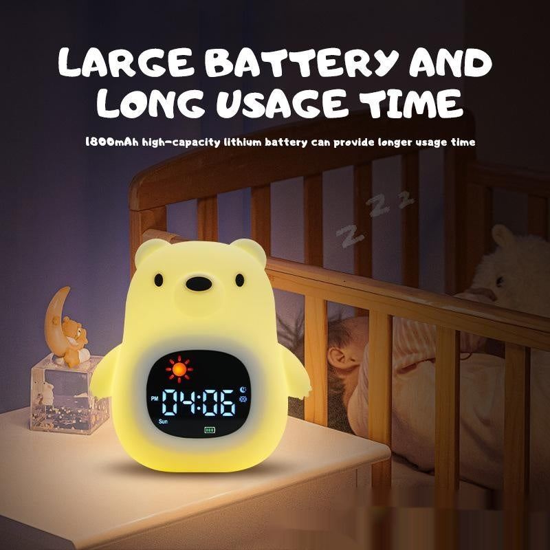 LED Strip Cartoon Animal Lion Alarm Clock Night Light