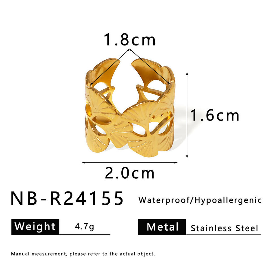 Womens Stainless Steel Geometric Line Ring - Chic and Stylish