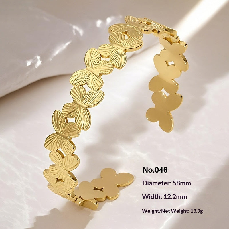 Retro Irregular Hollowed-Out Titanium Steel Bracelet