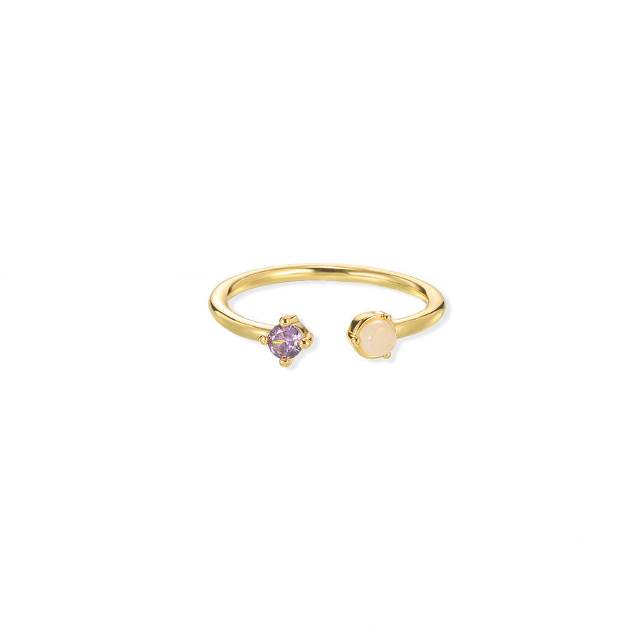 European & American Light-luxury Birthstone Peach-heart Ring