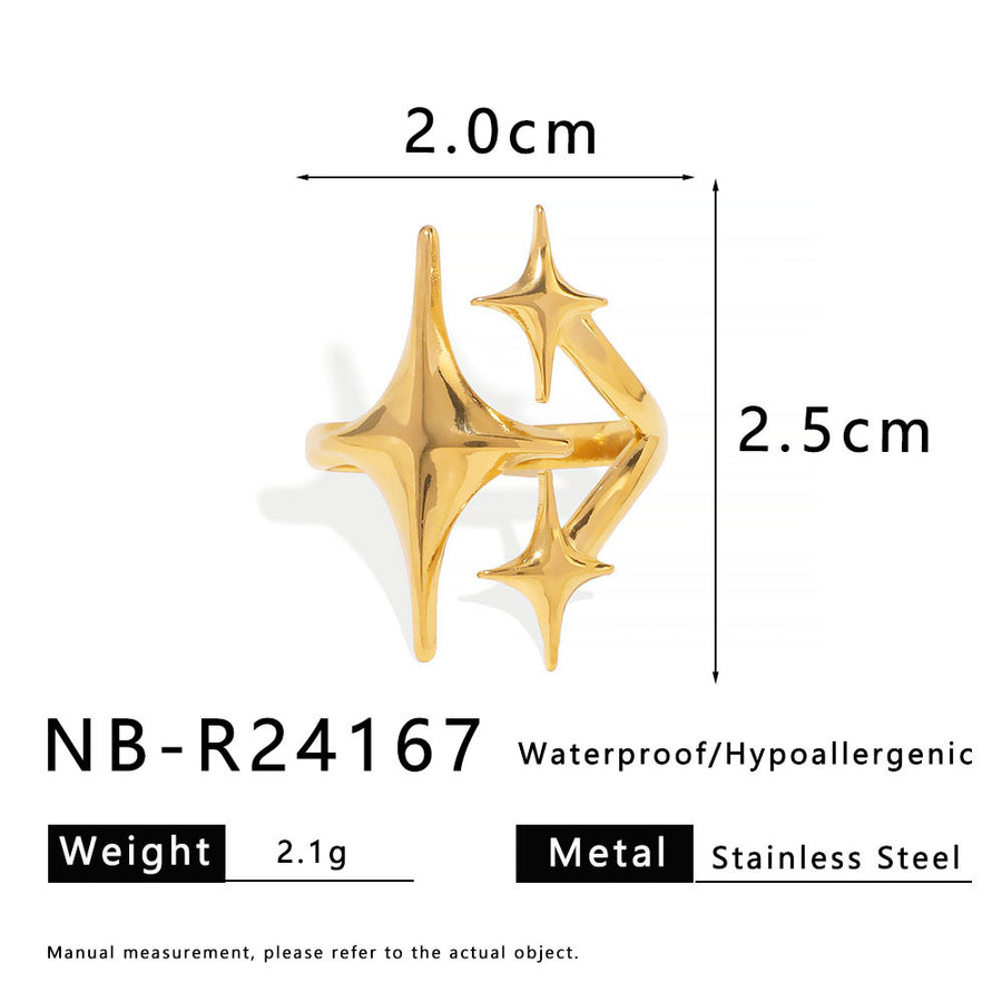 Womens Stainless Steel Geometric Line Ring - Chic and Stylish