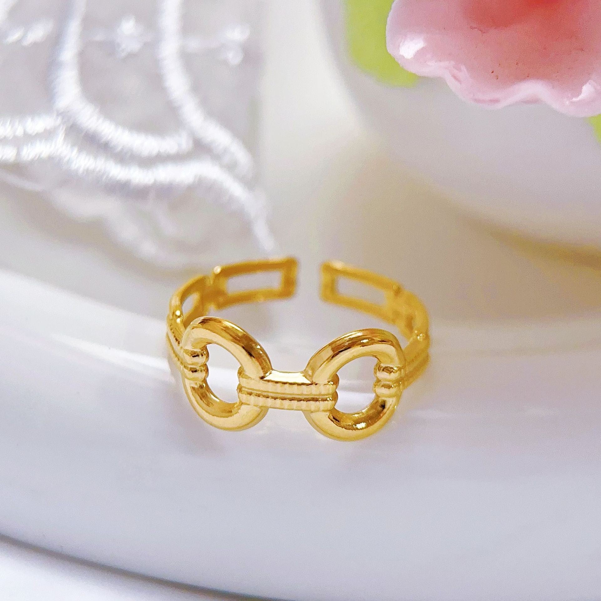 Stainless Steel Heart-shaped Ring for Women - Trendy Accessory