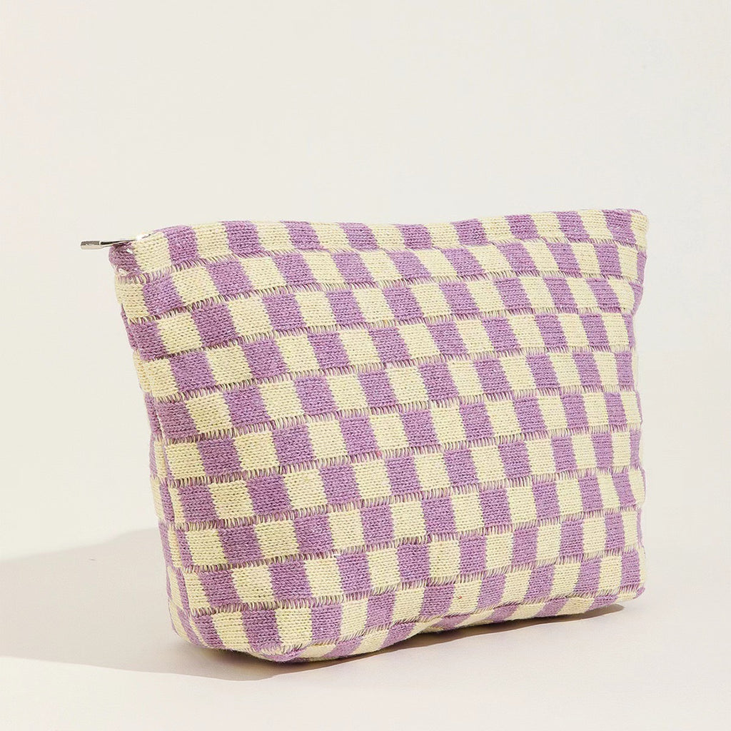 Large-capacity Yarn Checkerboard Makeup Bag | Toiletry Bag