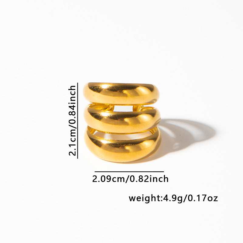 Irregular Non-fading Titanium Steel Ring for Women - Trendy Accessory