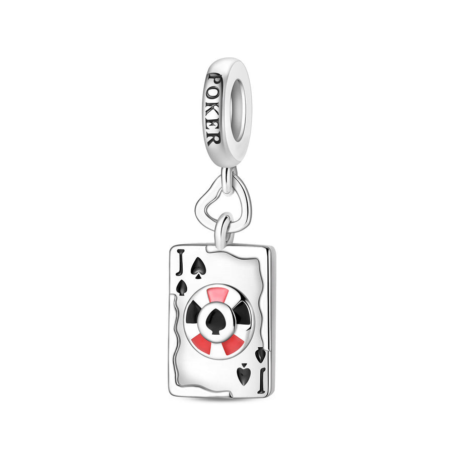 Beaded Bracelet with Game Playing Card Pendant