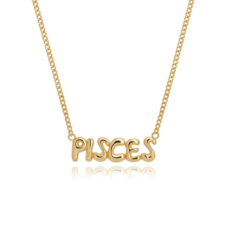 Minimalist Bubble-Effect Zodiac Sign Pendant Necklace