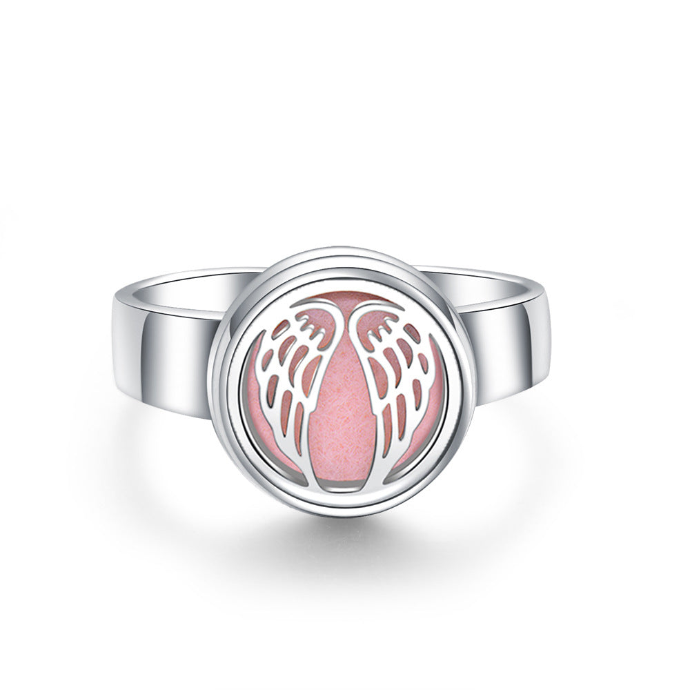 Stainless Steel Aromatherapy Locket Ring - Tree of Life Design