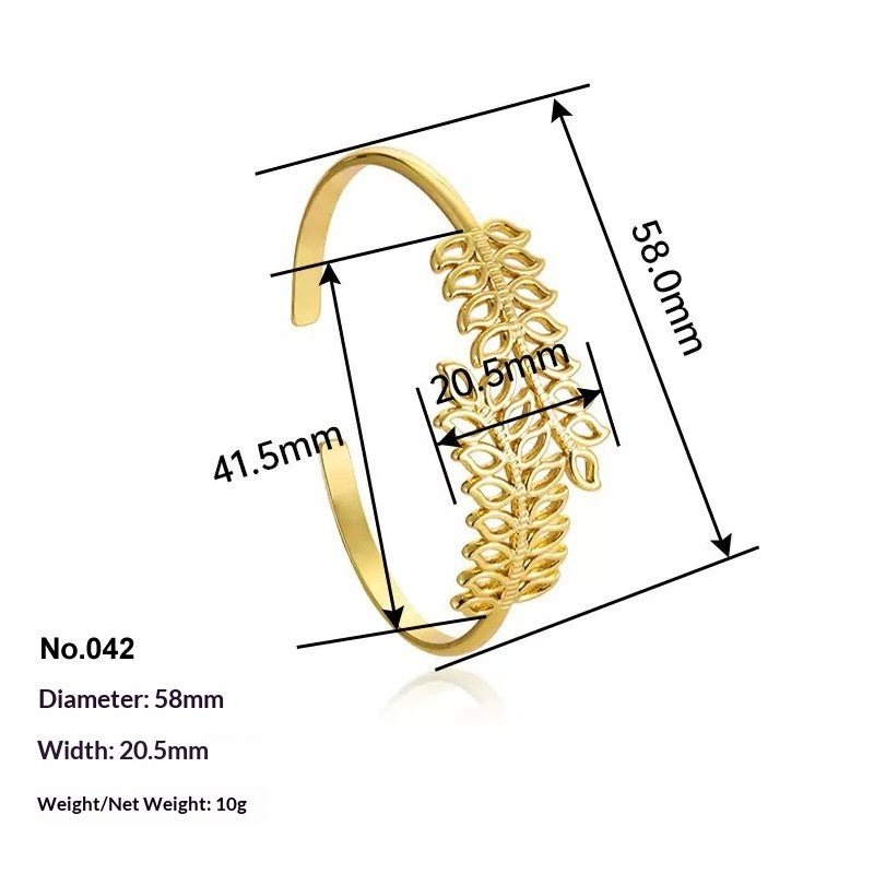 Retro Irregular Hollowed-Out Titanium Steel Bracelet