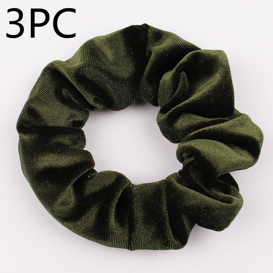 Velvet Tencel Pocket Wallet Hair Scrunchies - Retro Style