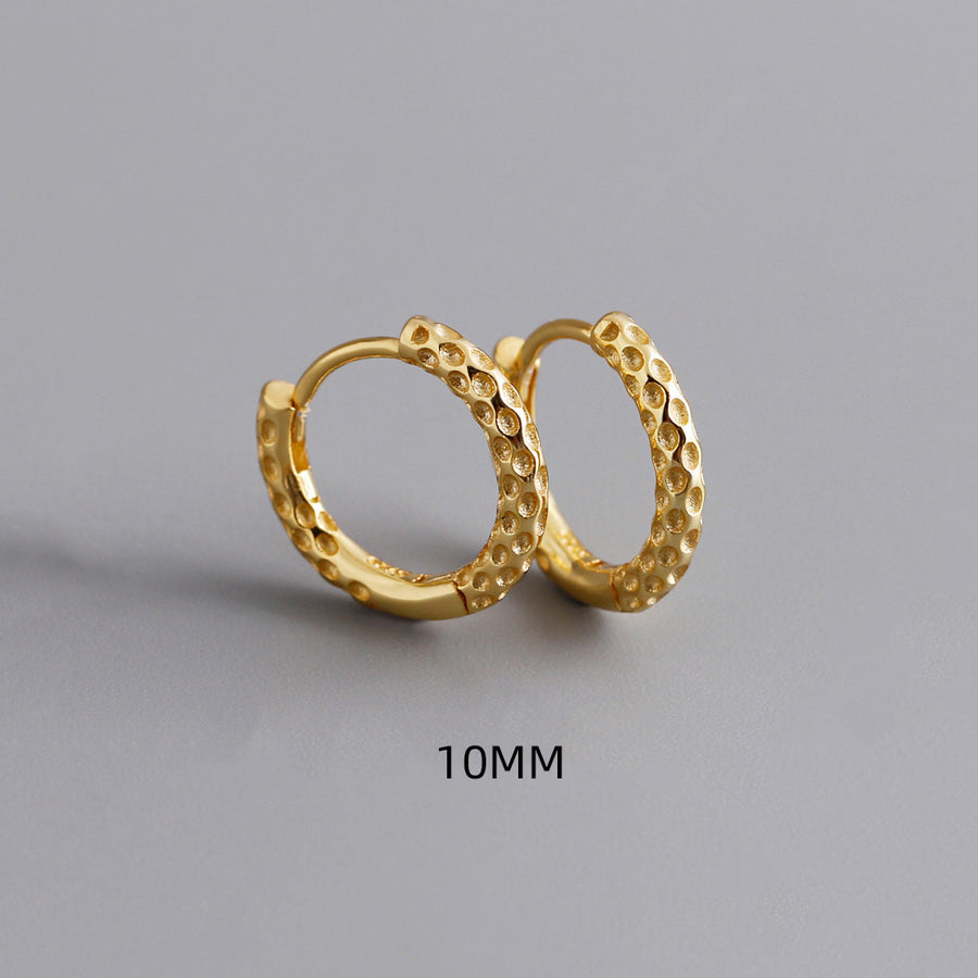 Circle and Polka-Dot High-End S925 Sterling Silver Ear Clips