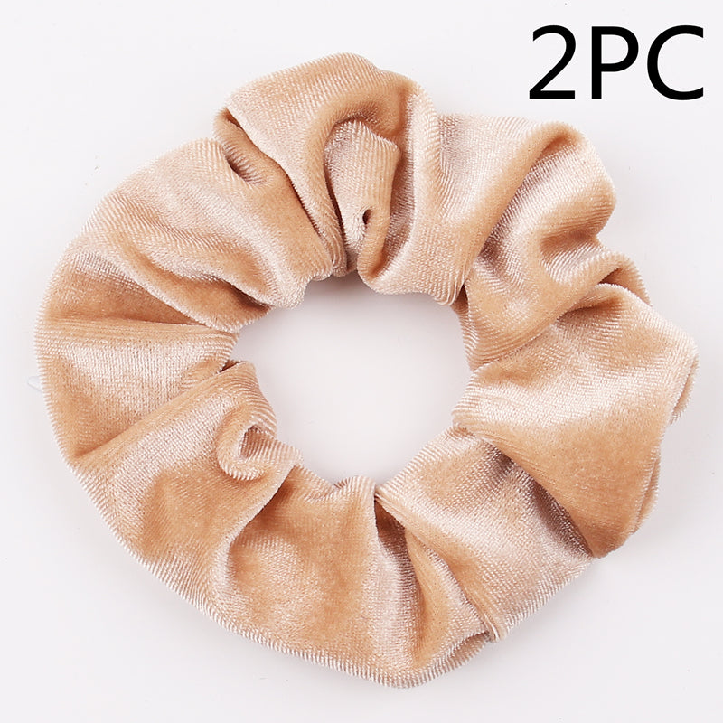 Velvet Tencel Pocket Wallet Hair Scrunchies - Retro Style