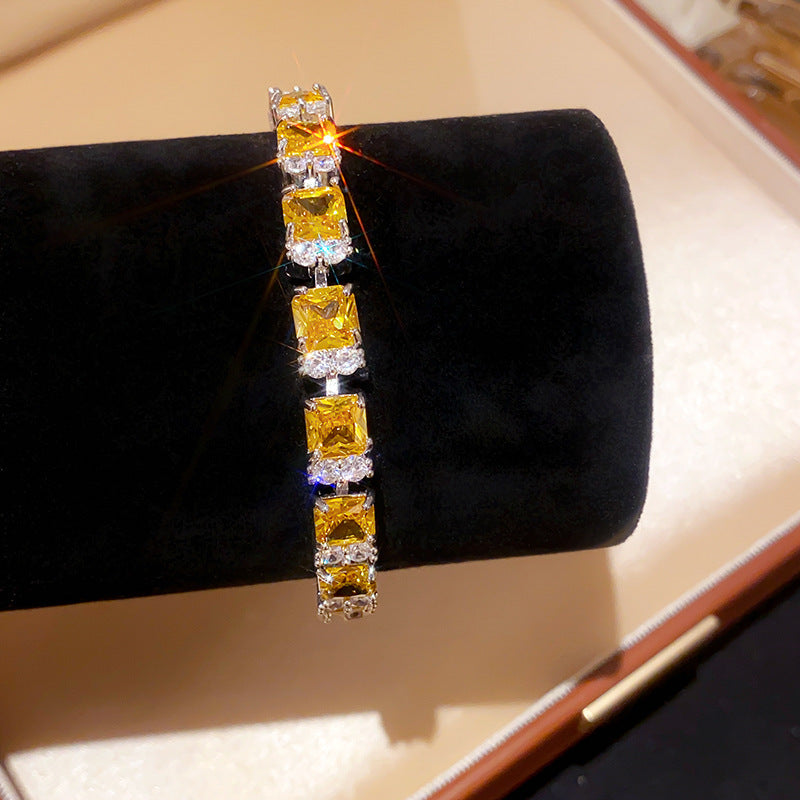 French Style Oval Zircon Bangle for Women - Sweet Luxury