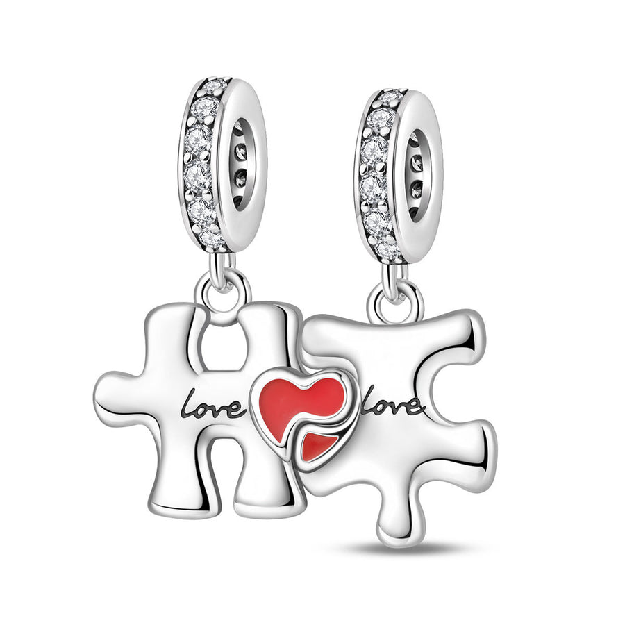 DIY Bracelet with Heart-Shaped Rose Beads and Pendant Accessories