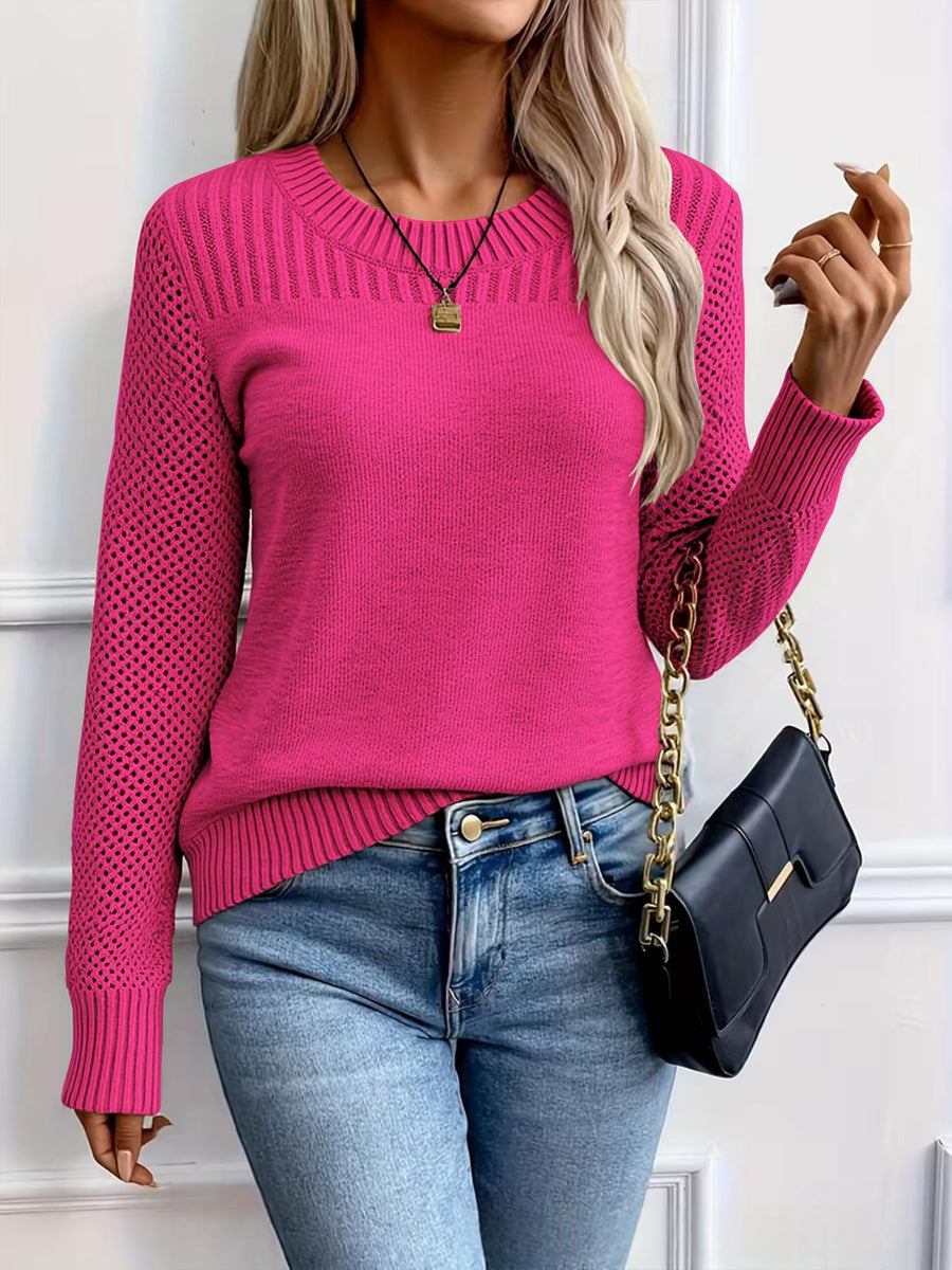 Womens Fashionable Crew-neck Sweater for Spring & Autumn