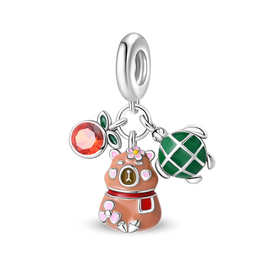 Silver-Plated Cute Pet Animal Beaded Bracelet for Women