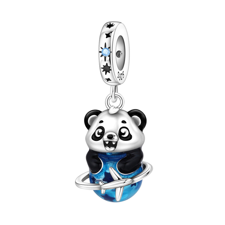 Cute Bamboo Panda DIY Copper Bead Pendant Necklace