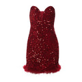 Womens Sexy Bandeau Dress with Body-hugging Silhouette