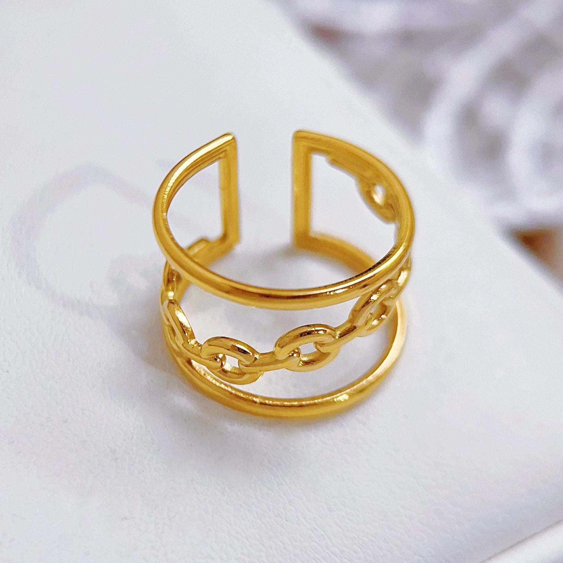 Stainless Steel Heart-shaped Ring for Women - Trendy Accessory