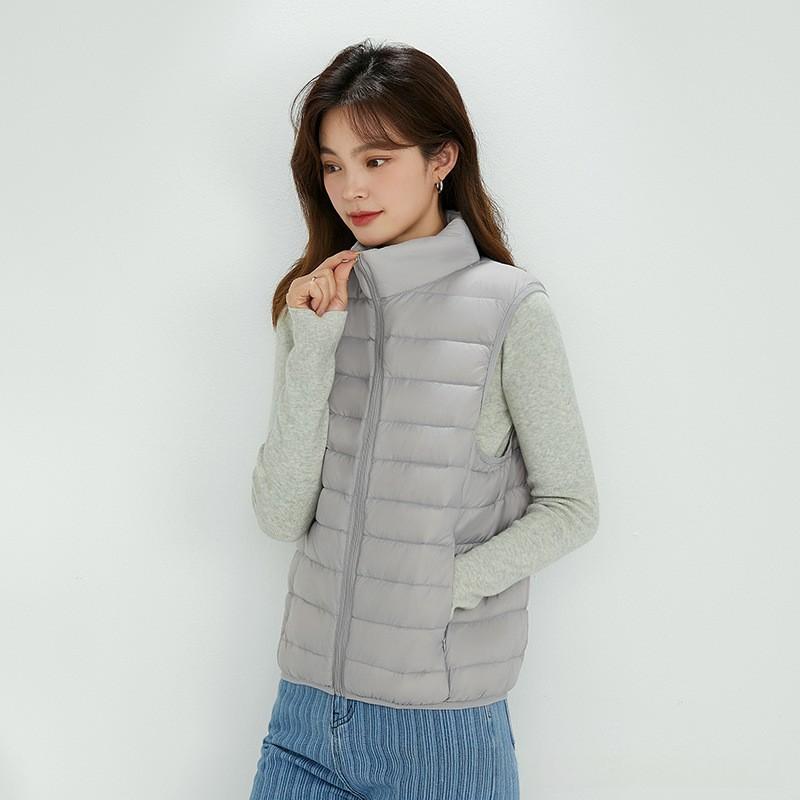 Stand-Collar Sleeveless Lightweight Down Vest for All Seasons
