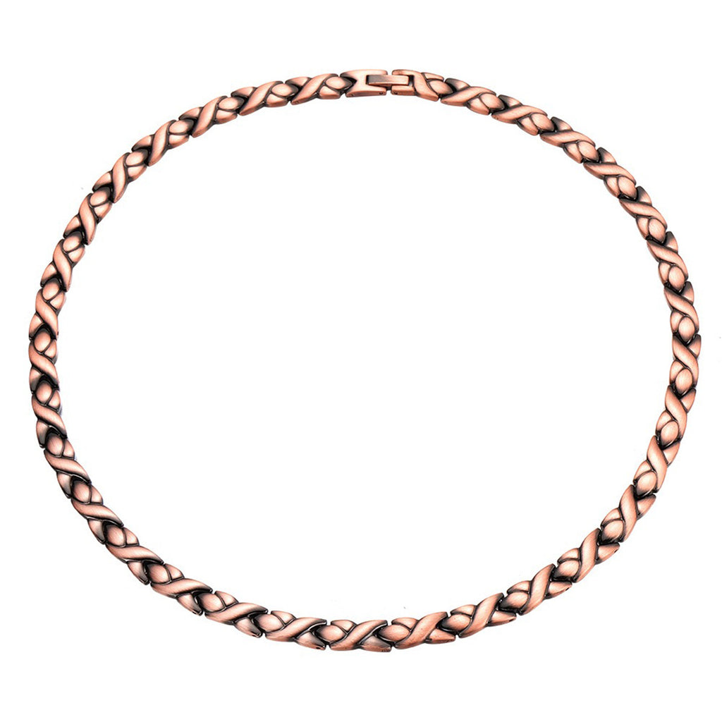 Unisex Red Copper Braided Necklace for Unique Style