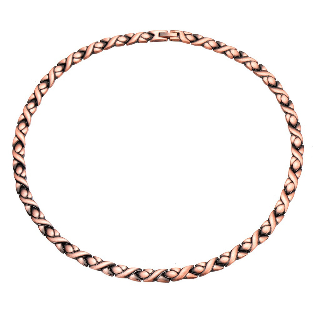 Unisex Red Copper Braided Necklace for Unique Style