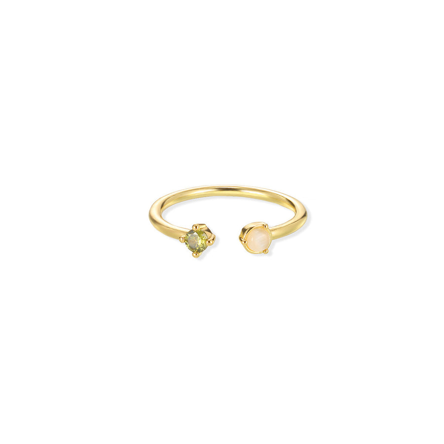 European & American Light-luxury Birthstone Peach-heart Ring
