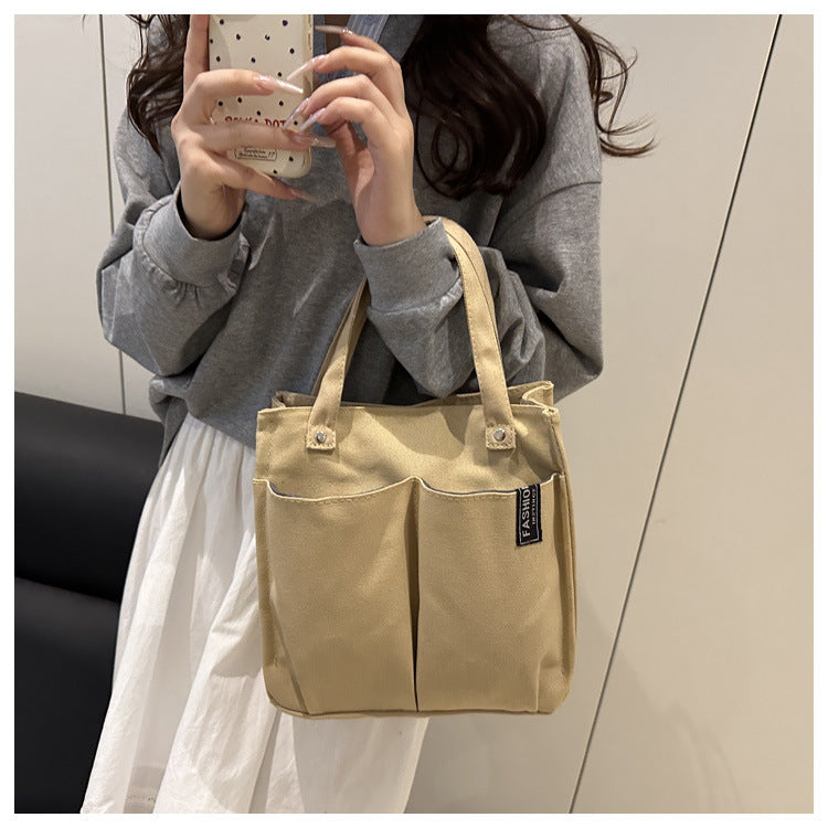 Plain-colored Tote Bag Student Lunch Box - Versatile Gym Bag